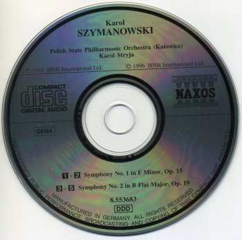 CD Karol Szymanowski: Symphonies Nos. 1 And 2