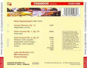 CD Karol Szymanowski: Violin Concertos Nos 1 & 2 - Concert Overture