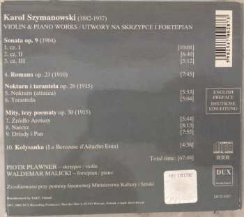 CD Karol Szymanowski: Violin & Piano Works