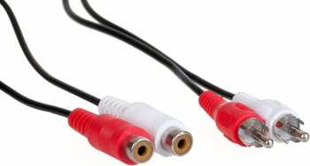 Audiotechnika KAS025 - stereo audio predlžovací kábel 2,5 m s konektormi 2 x RCA (M) - 2 x RCA (F)