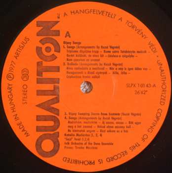 LP Katalin Madarász: Cigánydalok = Gipsy Songs