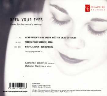 CD Malcolm Martineau: Open Your Eyes - Lieder For The Turn Of A Century