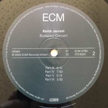 2LP Keith Jarrett: Budapest Concert