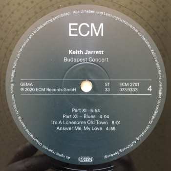 2LP Keith Jarrett: Budapest Concert