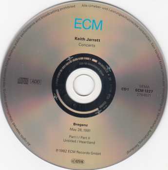 3CD Keith Jarrett: Concerts (Bregenz München)