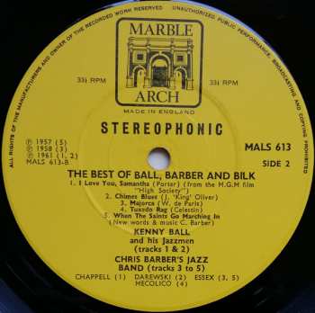 LP Kenny Ball And His Jazzmen: The Best Of Ball, Barber & Bilk