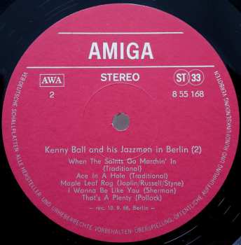 LP Kenny Ball And His Jazzmen: Kenny Ball And His Jazzmen In Berlin 2