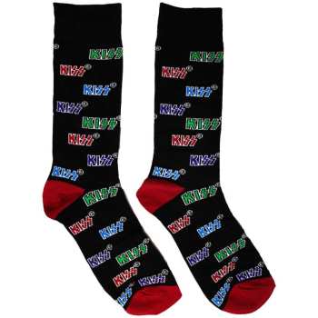 Merch Kiss: Členkové ponožky Coloured Logo Kisss Pattern