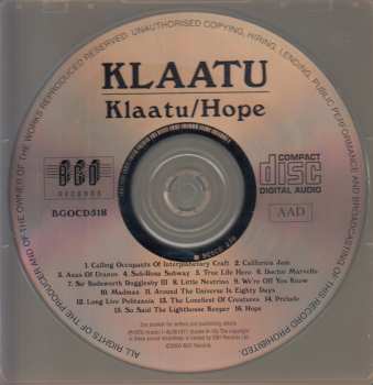 CD Klaatu: Klaatu / Hope