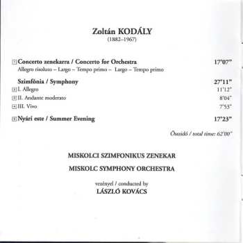 CD Zoltán Kodály: Concerto For Orchestra / Symphony / Summer Evening