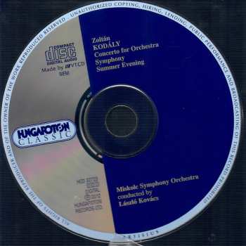 CD Zoltán Kodály: Concerto For Orchestra / Symphony / Summer Evening