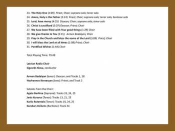 CD Latvian Radio Choir: Divine Liturgy