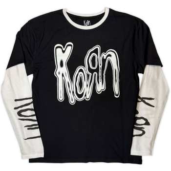 Merch Korn: Layered Long Sleeve Tričko Metallic Logo Korn