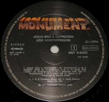 LP Kris Kristofferson: Jesus Was A Capricorn
