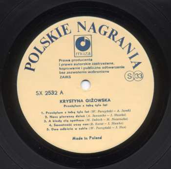 LP Krystyna Giżowska: Przeżyłam Z Tobą Tyle Lat