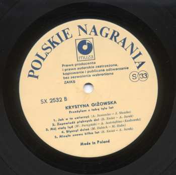 LP Krystyna Giżowska: Przeżyłam Z Tobą Tyle Lat
