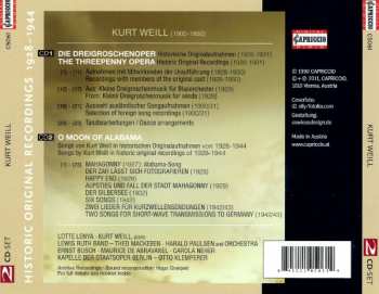 2CD Kurt Weill: Die Dreigroschenoper / The Threepenny Opera (Historic Original Recordings 1928-1944)