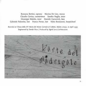 9CD/Box Set La Venexiana: L'Arte De Madrigale LTD