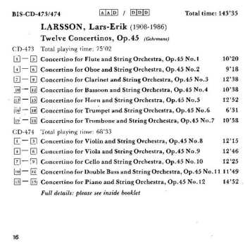 2CD Lars-Erik Larsson: Twelve Concertinos, Op.45
