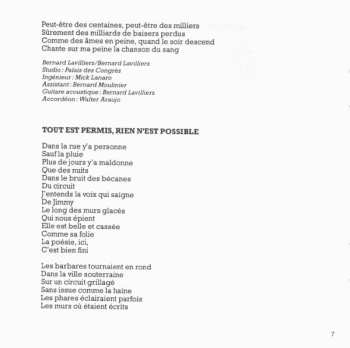 CD Bernard Lavilliers: Tout Est Permis, Rien N'est Possible
