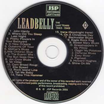 4CD/Box Set Leadbelly: Important Recordings 1934 - 1949