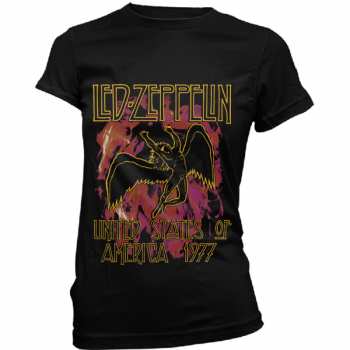 Merch Led Zeppelin: Dámske Tričko Black Flames 