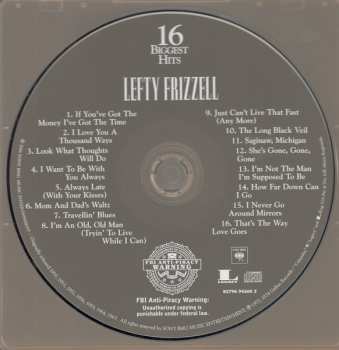 CD Lefty Frizzell: 16 Biggest Hits
