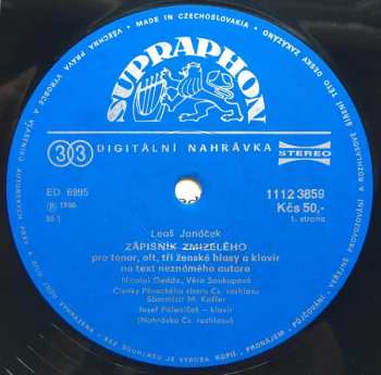 LP Nicolai Gedda: Zápisník Zmizelého / The Diary Of One Who Disappeared