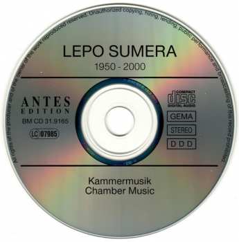 CD Lepo Sumera: Kammermusic