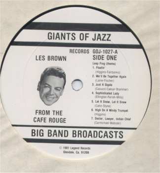 LP Les Brown: Les Brown From The Cafe Rouge - Live Performances Never On Record
