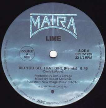 LP Lime: Did You See That Girl / Cutie Pie