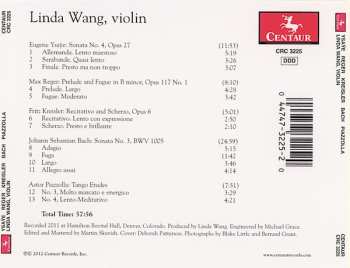 CD Linda Wang: Ysaÿe, Reger, Kreisler, Bach, Piazzola: Violin Solo