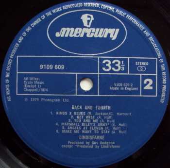 LP Lindisfarne: Back And Fourth