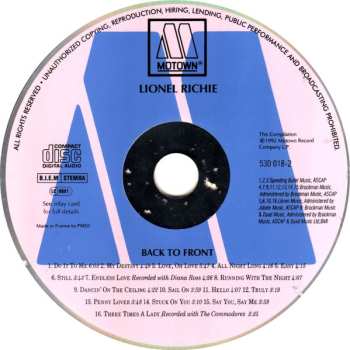 CD Lionel Richie: Back To Front