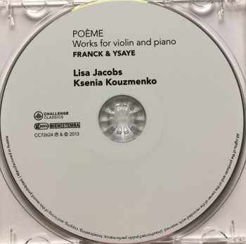 CD Ksenia Kouzmenko: Poème - Works For Violin And Piano - Franck & Ysaÿe
