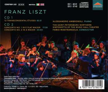 2CD Franz Liszt: The Two Piano Concertos; 12 Transcendental Etudes