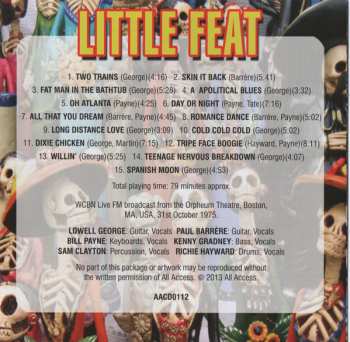 CD Little Feat: Hellzapoppin' (The 1975 Halloween Broadcast)
