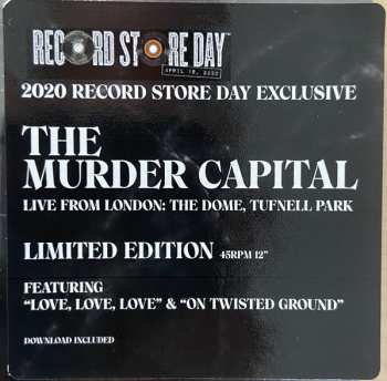 SP The Murder Capital: Live From London: The Dome. Tufnell Park LTD