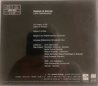 2CD Loris Tjeknavorian: Rostam & Sohrab