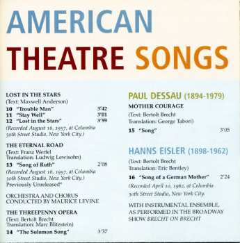 CD Lotte Lenya: Lotte Lenya Sings Kurt Weill (American Theatre Songs)