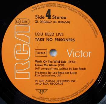 2LP Lou Reed: Lou Reed Live - Take No Prisoners