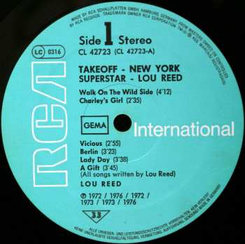 LP Lou Reed: New York Superstar