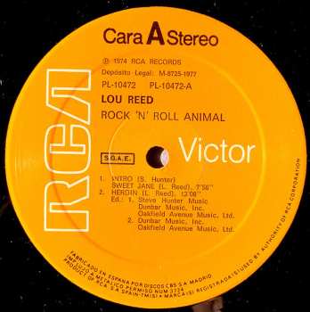 LP Lou Reed: Rock N Roll Animal