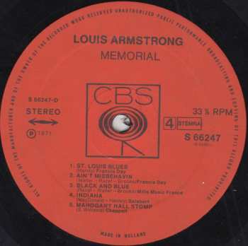 2LP Louis Armstrong: Memorial