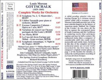 CD Louis Moreau Gottschalk: Complete Works For Orchestra (Symphonies Nos. 1 And 2 / Escenas Campestres Cubanas / Célèbre Tarantelle)
