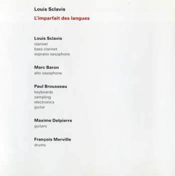CD Louis Sclavis: L'Imparfait Des Langues