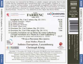 CD Louise Farrenc: Symphony No. 1 / Overtures / Grand Variationss On A Theme By Count Gallenberg