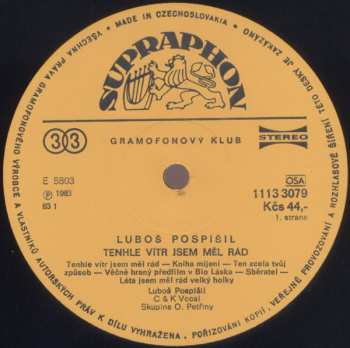 LP Luboš Pospíšil: Tenhle Vítr Jsem Měl Rád