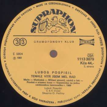 LP Luboš Pospíšil: Tenhle Vítr Jsem Měl Rád
