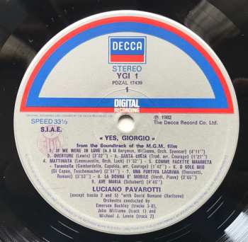 LP Luciano Pavarotti: Yes, Giorgio